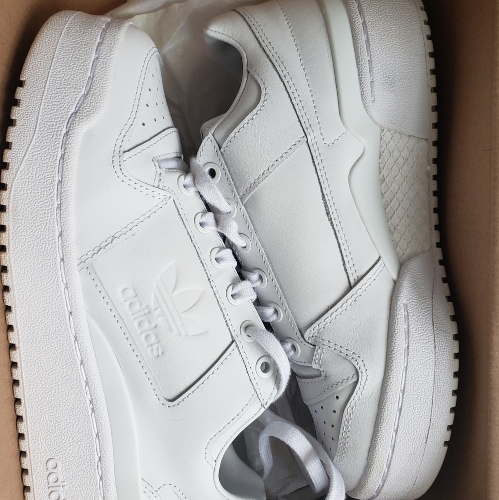 EUC ADIDAS BOLD FORUM ALL WHITE SZ 6.5